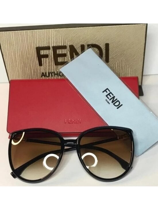 Original -New FENDIAccetate Cat Eye Sunglasses FF 0432/G/S Black Gold main image 11